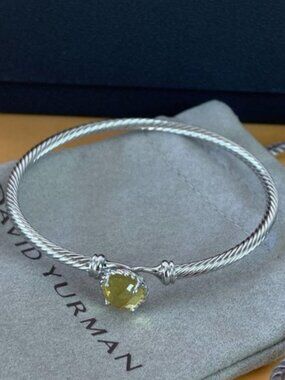 David Yurman Fashion Bracelet in Sterling Silver with Citrine 19 cm